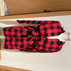 Pink lily plaid dress XL